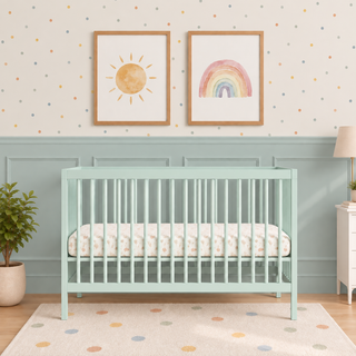 Mini Cot Bed with Drawer -  Dusty Aqua (120x60)