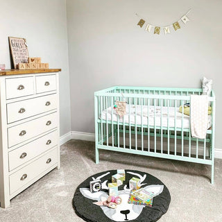 Mini Cot Bed With Premium Aloe Vera Mattress - Dusty Aqua (120x60)