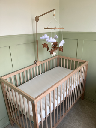 Mini Cot Bed 4-Piece Nursery Furniture Set - Beech