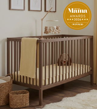 Mini Cot Bed - Walnut (120x60) Solid Beechwood