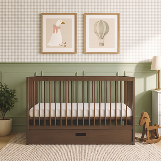 Midi Cot Bed with Drawer - Walnut (140x70)