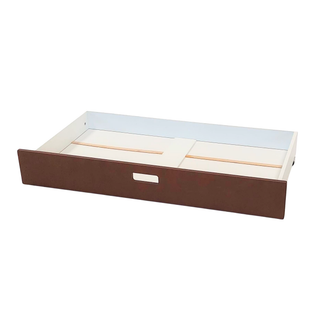 Mini Cot Bed With Drawer & Luxury Breathable Air Mattress - Walnut (120x60)
