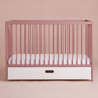 Mini Cot Bed With Premium Aloe Vera Mattress - Dusty Rose (120x60)