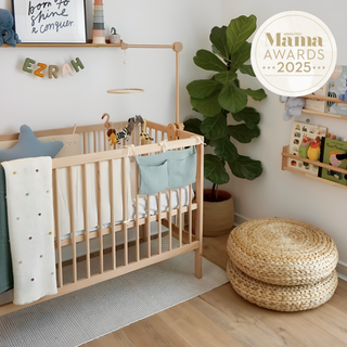Mini Cot Bed 4-Piece Nursery Furniture Set - Beech