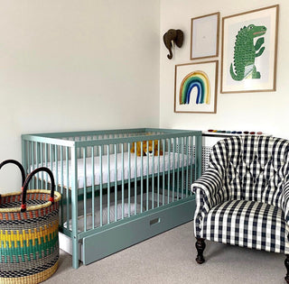 Midi Cot Bed with Drawer - Stone Teal - Mokee