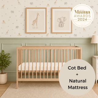 Mini Cot Bed With Natural Mattress- Beech (120x60)