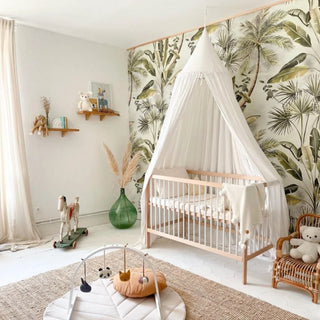 Mini Cot Bed 3 Piece Nursery Furniture Set - White Beech - Mokee