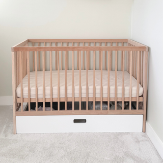 Mini Cot Bed with Drawer - Beech (120x60)