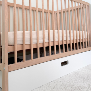 Mini Cot Bed with Drawer - Beech (120x60)