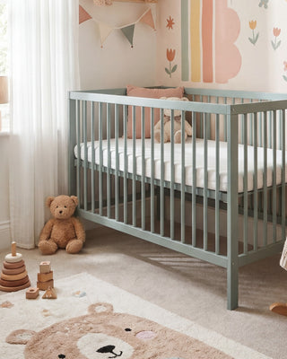 Mini Cot Bed - Stone Teal (120x60) Solid Beechwood