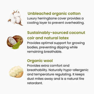 Natural Cot Bed Mattress (120 x 60) - Mokee