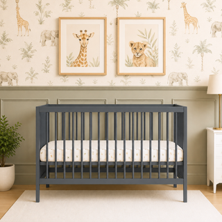Mini Cot Bed - Stone Blue (120x60) Solid Beechwood