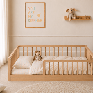 Montessori Toddler Floor Bed - Beech (140x70) Solid Beechwood