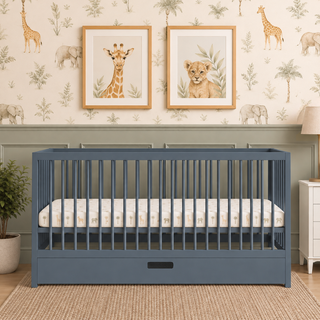 Midi Cot Bed with Drawer -  Stone Blue (140x70)
