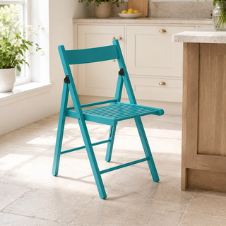 Folding Beechwood Chair - Ocean Teal