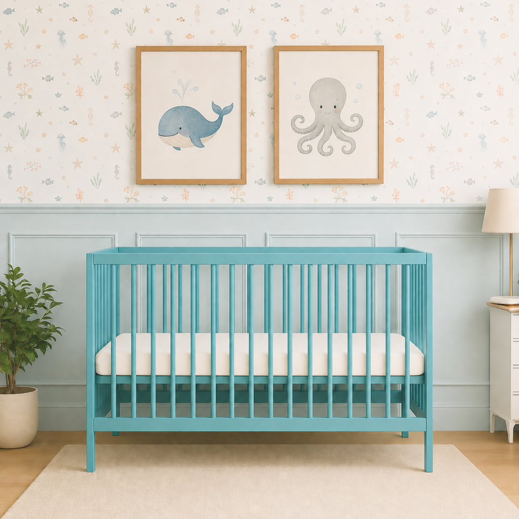 Mokee Natural Beechwood Cot Bed | Convertible Cotbed 120 x 60 | Baby ...