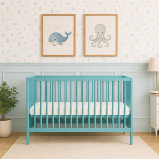 Mini Cot Bed - Ocean Teal (120x60) Solid beechwood