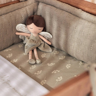 Jollein Cot Bed Fitted Sheet | 140 x 70 cm - Twig Olive Green