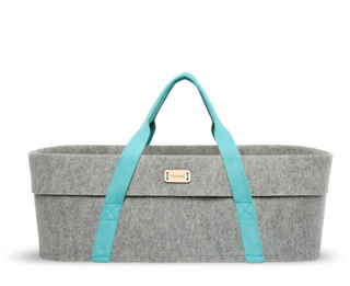 WoolNest Moses Basket - Azure Drop - Mokee