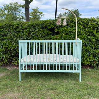 Mini Cot Bed - Dusty Aqua (120x60) Solid Beechwood