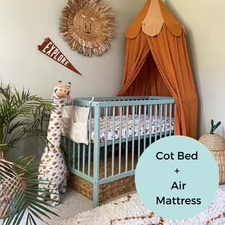 Mini Cot Bed With Luxury Breathable Air Mattress - Stone Teal