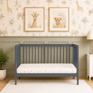 Mini Cot Bed With Luxury Breathable Air Mattress - Stone Blue (120x60)