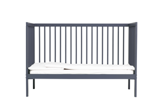 Mini Cot Bed With Drawer & Natural Mattress - Stone Blue (120x60)