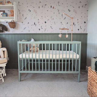 Mini Cot Bed - Stone Teal (120x60) Solid Beechwood