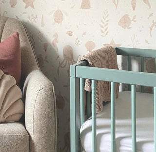 Mini Cot Bed With Aloe Vera Mattress & 2 Mattress Protectors - Stone Teal - Mokee