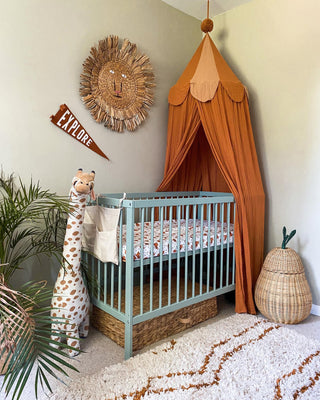 Mini Cot Bed With Drawer, Aloe Vera Mattress & 2 Mattress Protectors - Stone Teal - Mokee