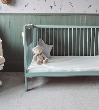 Midi Cot Bed - Stone Teal (140 x 70) Solid Beechwood - Mokee