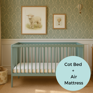 Midi Cot Bed With Luxury Breathable Air Mattress - Stone Teal - Mokee