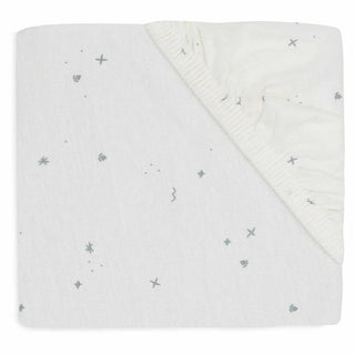 Cot Bed Fitted Sheet | 120 x 60 cm - Sea Green Twinkling