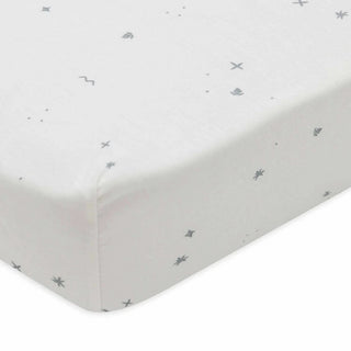 Cot Bed Fitted Sheet | 120 x 60 cm - Sea Green Twinkling