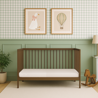 Mini Cot Bed - Walnut (120x60) Solid Beechwood - Mokee