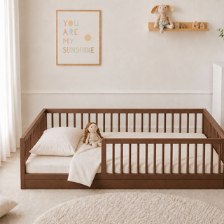 Montessori Toddler Floor Bed - Walnut (140x70) Solid Beechwood