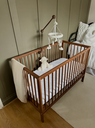 Mini Cot Bed - Walnut (120x60) Solid Beechwood - Mokee