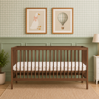 Midi Cot Bed With Aloe Vera Mattress - Walnut (140x70)