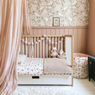 Mini Cot Bed With Luxury Breathable Air Mattress - White Beech (120x60)