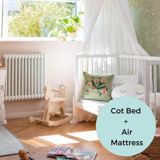Mini Cot Bed With Luxury Breathable Air Mattress - White