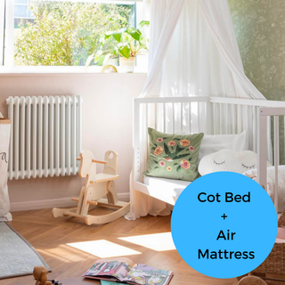 Mini Cot Bed With Luxury Breathable Air Mattress - White