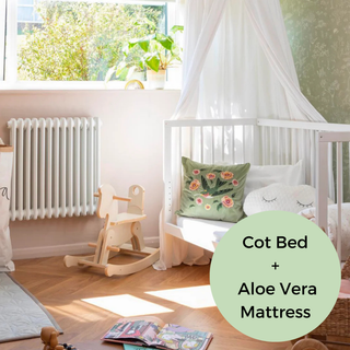Mini Cot Bed With Aloe Vera Mattress - White