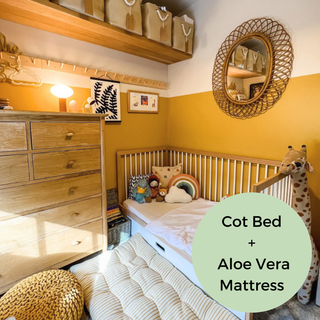 Midi Cot Bed With Aloe Vera Mattress - White Beech (140x70) - Mokee