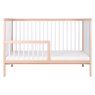 Mini Cot Bed (120x60) Toddler Safety Rail Conversion Kit - White Beech - Mokee