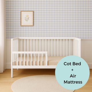 Midi Cot Bed With Luxury Breathable Air Mattress - White - Mokee