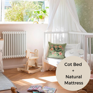 Mini Cot Bed With Natural Mattress - White