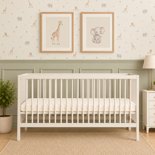 Midi Cot Bed White (140 x 70) Solid Beechwood